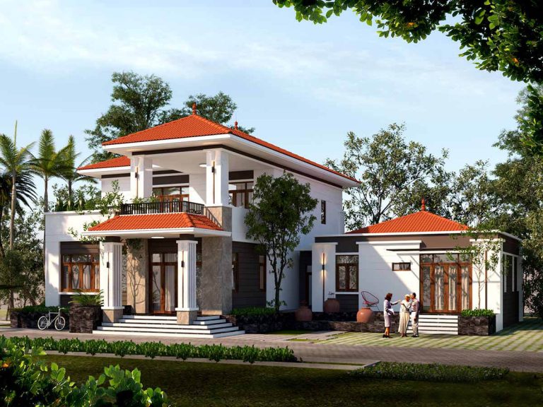 Biệt thự 2 tầng mái thái hiện đại