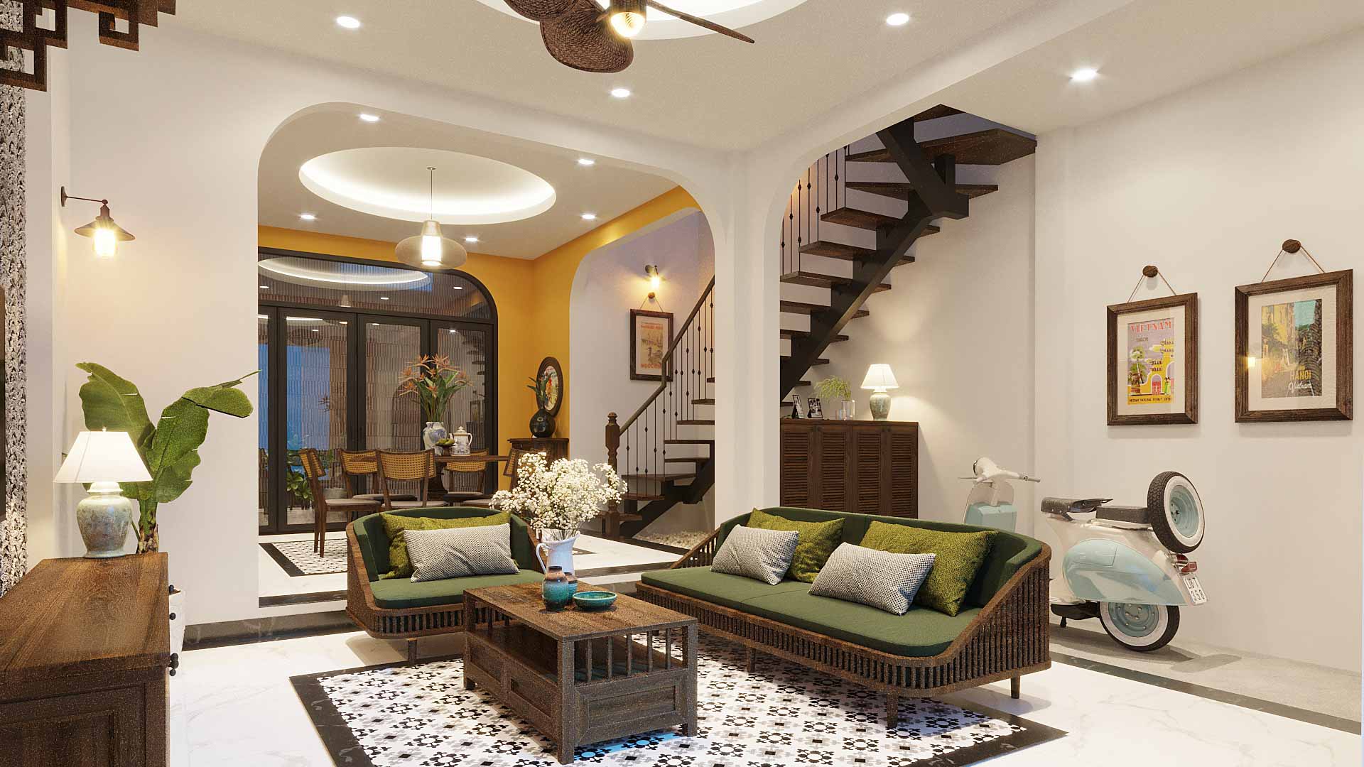 THIẾT KẾ CẦU THANG NHÀ PHỐ