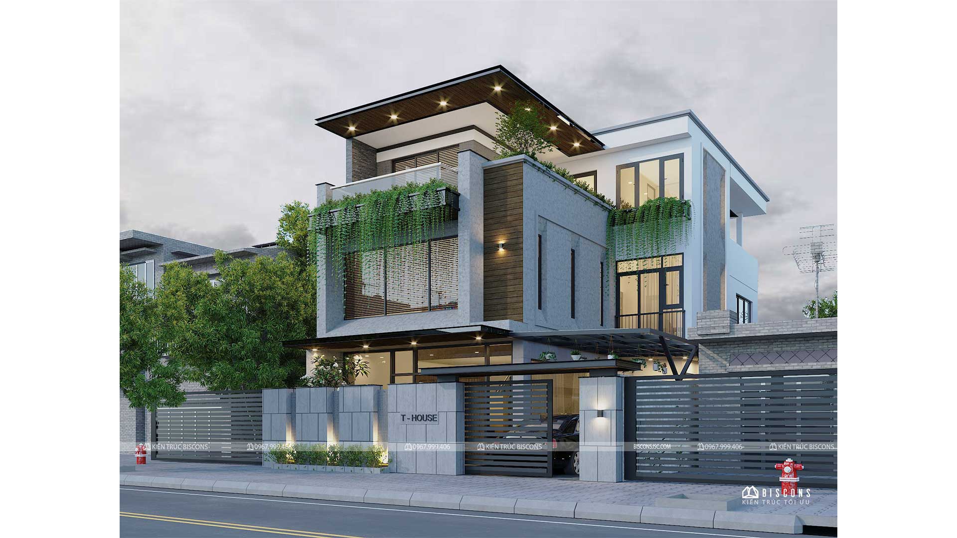 Thiết kế nhà phố 3 tầng 5x16m
