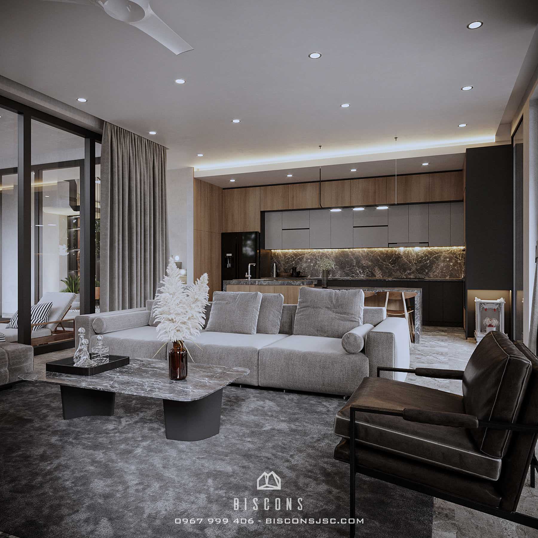 Thiết kế nội thất nhà phố 2 tầng