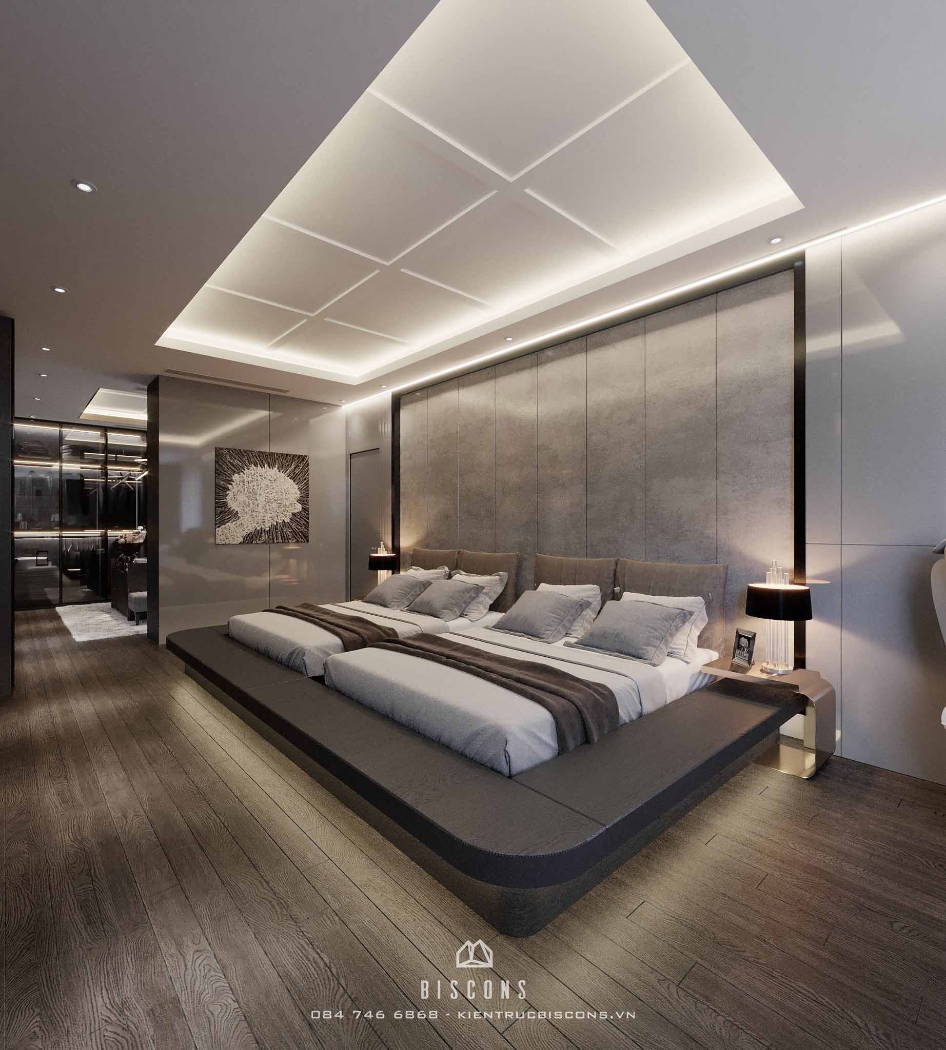 Thiết kế nội thất nhà phố 30m2 dành cho phòng ngủ.