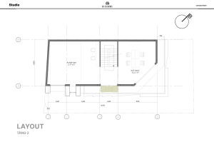 Layout Tầng 2 – Phòng chụp ảnh lớn và phòng kỹ thuật